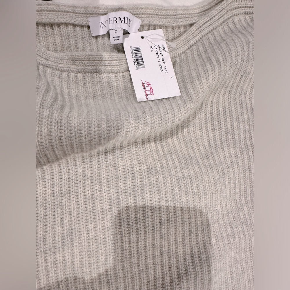 NWT intermix wool cashmere sweater dress tunic heather gray - Picture 7 of 12